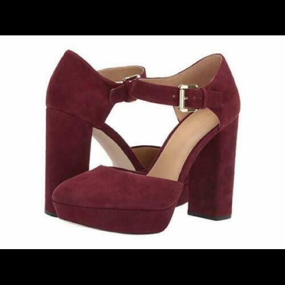 Michael Kors Sierra Oxblood Suede Platform Heels Valentines Day Date - Picture 1 of 6